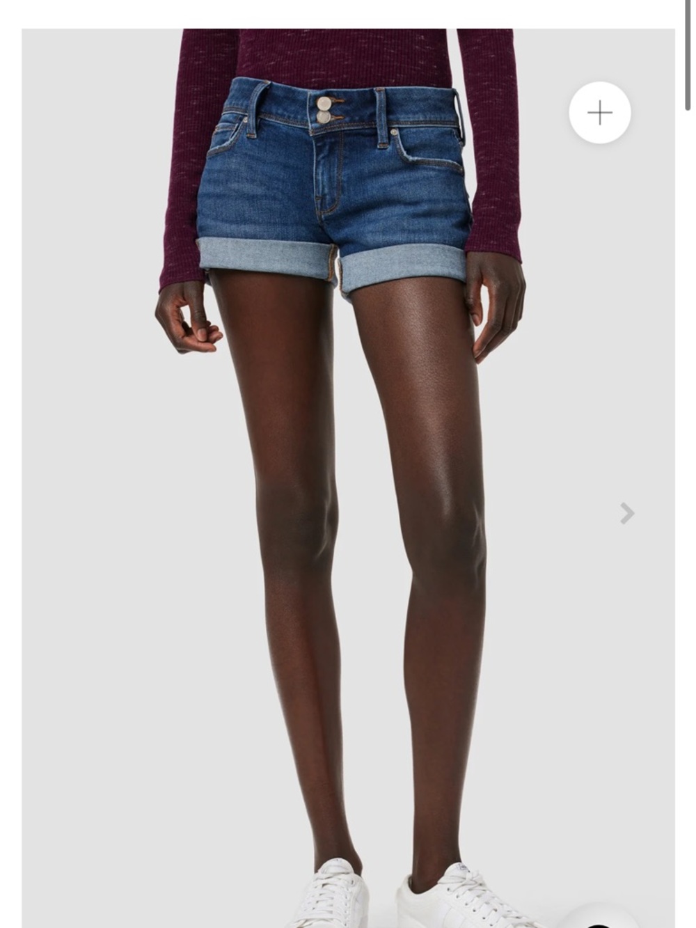 Hudson Jeans Dark Blue Rolled-Hem Denim Shorts size 28